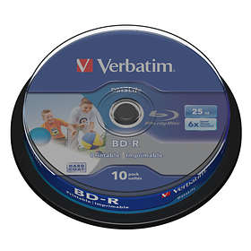 Verbatim BD-R 25GB 6x 10-pack Cakebox Wide Inkjet