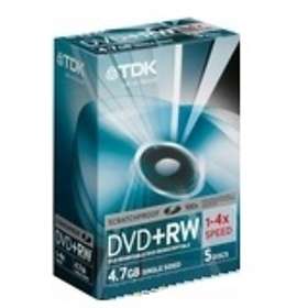 TDK DVD+RW 4.7GB 4x 5-pack Amaraycase
