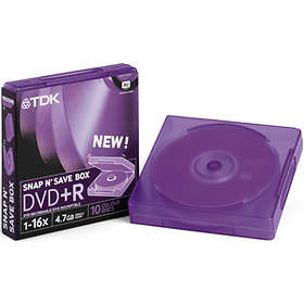 TDK DVD+R 4,7Go 16x Pack de 10 Snap N´ Save Box