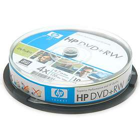 HP DVD+RW 4.7GB 4x 10-pack Cakebox