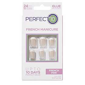 Perfect 10 French Nails False Nails 24-pack