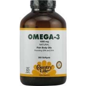 Country Life Gluten Free Omega-3 1000mg 300 Kapslar