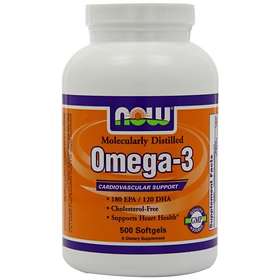 Now Foods Molecularly Distilled Omega-3 500 Kapsler