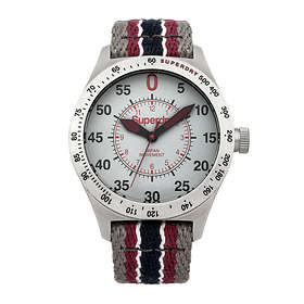 Montre Homme Superdry SYG164B Noire Et Orange - Quartz, Bracelet Deux Pièces, Occasion Très Bon état