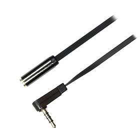 Deltaco AUD 3.5mm (4-pole, angled) - 3.5mm M-F 0,5m