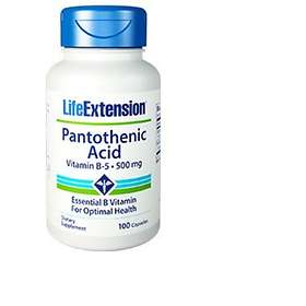 Life Extension Pantothenic Acid Vitamin B5 500mg 100 Kapslar