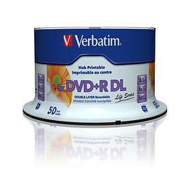 Verbatim DVD+R DL 8,5GB 8x 50-pack Spindel Life Series Wide Inkjet