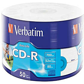 Verbatim CD-R 700MB 52x 50-pakning Bulk Inkjet