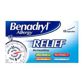 Benadryl Allergy Acrivastine 12 Capsules