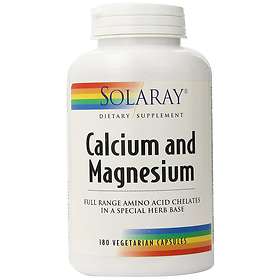 Solaray Calcium and Magnesium 180 Kapsler