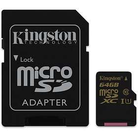 Kingston microSDXC Class 10 UHS-I U1 90/45Mo/s 64Go