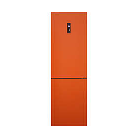 Orange store fridge freezer