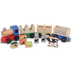 Melissa & Doug Wooden Farm Train Toy Set 4545