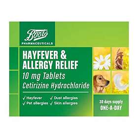 Boots Hayfever And Allergy Relief Cetirizine Hydrochloride 30 Tablets
