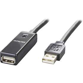 Deltaco Prime Active USB A - USB A M-F 2.0 15m