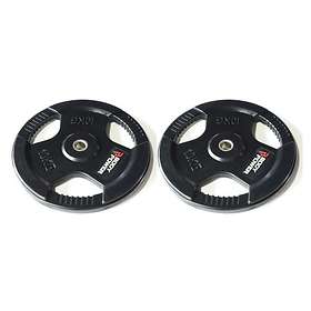 Bodypower Rubber Encased Tri Grip Standard Discs 2x10kg
