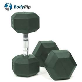 BodyRip Hexagonal Rubber Encased Ergo Dumbbell 15kg