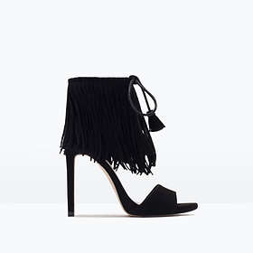 Zara Fringed High Heel Sandals 2605/001 (Dame)