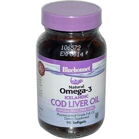 Bluebonnet Nutrition Natural Omega-3 Icelandic Cod Liver Oil 90 Capsules