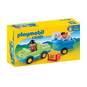 Playmobil 1.2.3 6958 Véhicule avec remorque cheval