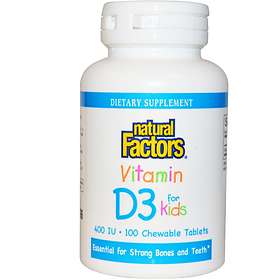 Natural Factors Vitamin D3 Drops for Kids 400IU 100 Tablets