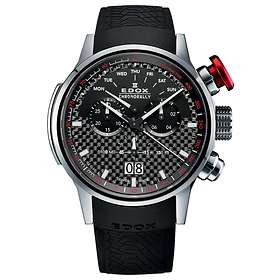 edox men's 38001 tin ain chronorally analog display swiss quartz black watch