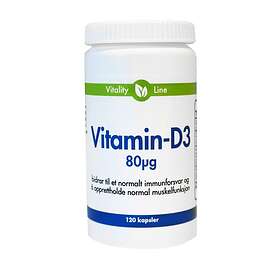 Vitality Line Vitamin D3 80µg 120 Kapsler