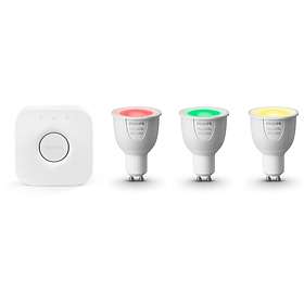 Philips Hue White and Color Ambiance Starter Kit GU10 6,5W 3-pack (Dimbar)