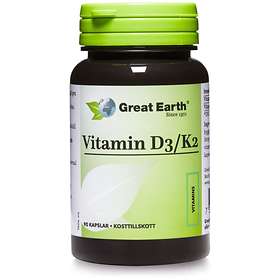 Great Earth Vitamin D3/K2 2000IU 90 Kapslar