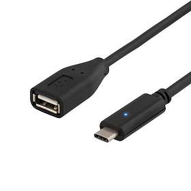 Deltaco USB A - USB C F-M 2.0 0,25m