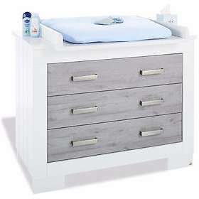 Matelas à Langer Pinolino 50x70cm - Motif Nuages Gris, Imperméable Et Facile à Nettoyer