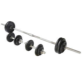 Viavito Black Cast Iron Barbell and Dumbbell Weight Set 50kg