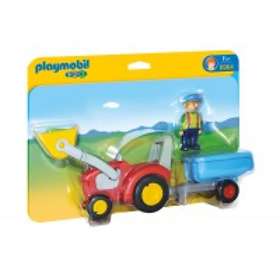 Playmobil 1.2.3 6964 Bonde med Traktor og Tilhenger