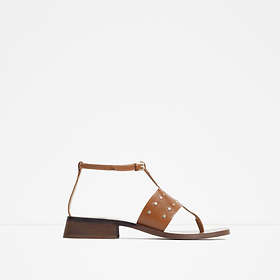 Zara Flat Leather Studded Sandals 1679/101 (Dame)
