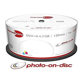 PRIMEON DVD-R 4,7GB 16x 50-pakning Spindel Photo-on-disc Inkjet Printable