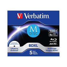 Verbatim M-Disc BD-R XL 100GB 4x 5-pakning Jewelcase