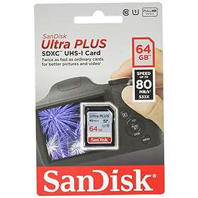 SanDisk Ultra Plus SDXC Class 10 UHS-I U1 80MB/s 64GB