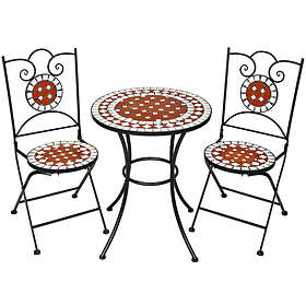 TecTake Grupp Mosaik Ø60cm (incl. 2 Chairs)