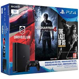 Sony PlayStation 4 (PS4) Slim 1TB (incl. Driveclub + Uncharted 4 + The Last of U