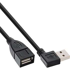 InLine USB A - USB A M-F (angled, reversible) 2.0 1m