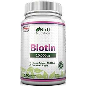 Nu U Nutrition Biotin 10000mcg 365 Tablets