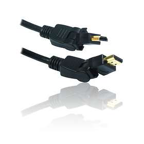 CDL Micro HDMI - HDMI (2x swivel) High Speed with Ethernet 1m
