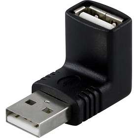 Deltaco USB A - USB A (vinklad) M-F Adapter