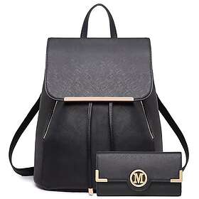 Miss Lulu Leather Look Quilted Flap