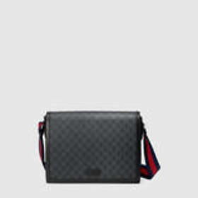 Gucci GG Supreme Flap Messenger Bag 