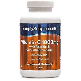 Simply Supplements Vitamin C, Rosehip, Citrus Bioflavonoids 1000mg 180 Tabletter
