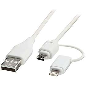 Lindy 2-in-1 USB A - USB Micro-B 2.0 (with Lightning) 1m
