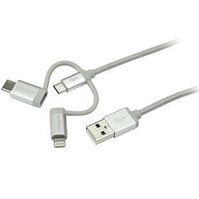 StarTech 3in1 USB A - USB Micro-B (with USB C and Lightning) 2.0 1m