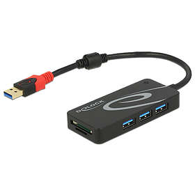 DeLock USB 3.0 Card Reader for microSDXC/SDXC with USB Hub (62899)