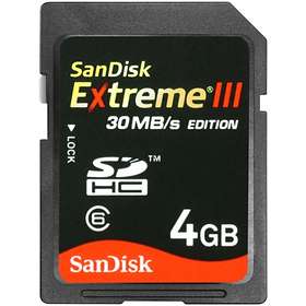 SanDisk Extreme III SDHC Class 6 30MB/s 4GB